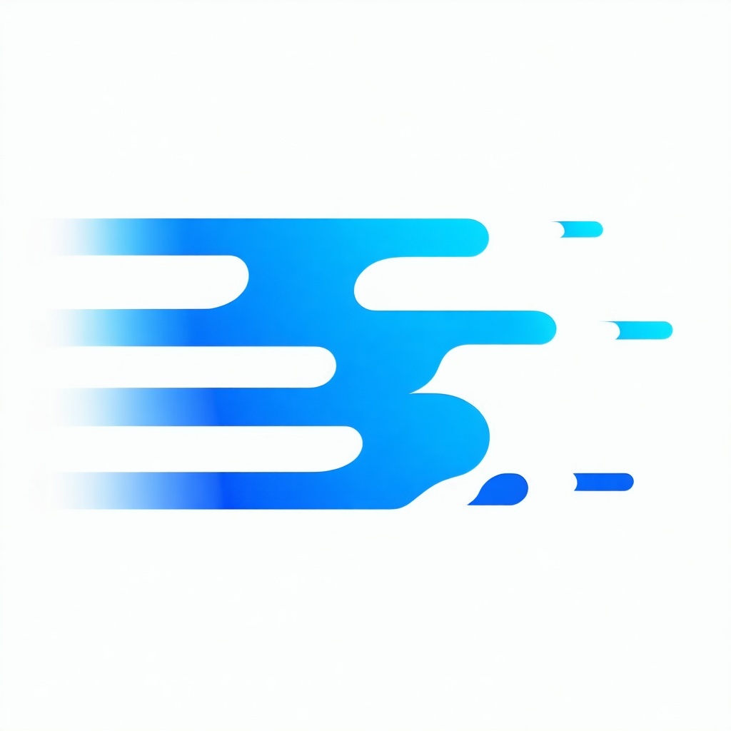 Minimalist flat icon representing speed featuring a dynamic motion blur or fastmoving lines in a bold and modern style with a blue and white color palette vector style isolated on transparent background-3